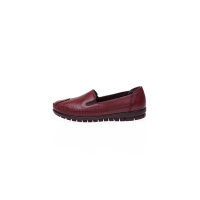  Kent Shop Bordo %100 Deri Kadın Comfort Ayakkabı