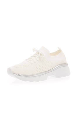 Kent Shop Beyaz Triko 4 Cm Kadın Spor Ayakkabı
