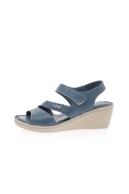  Kent Shop Mavi 6 Cm Hakiki Deri Comfort Kadın Sandalet