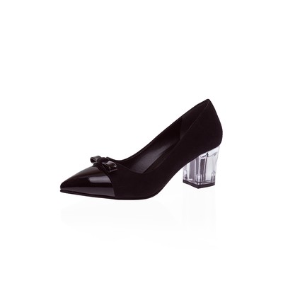  Kent Shop Siyah Şeffaf Topuk Kadın Topuklu Ayakkabı