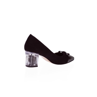  Kent Shop Siyah Şeffaf Topuk Kadın Topuklu Ayakkabı