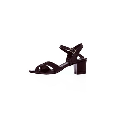  Kent Shop Siyah Rugan 6 Cm Simli Kadın Abiye Ayakkabı