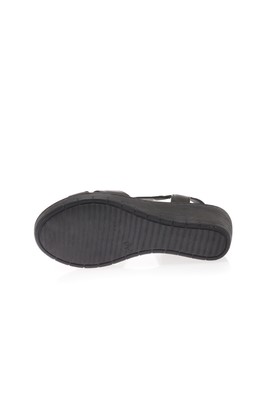 Kent Shop Siyah Cam 6 Cm Hakiki Deri Comfort Kadın Sandalet