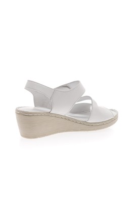  Kent Shop Beyaz 6 Cm Hakiki Deri Comfort Kadın Sandalet