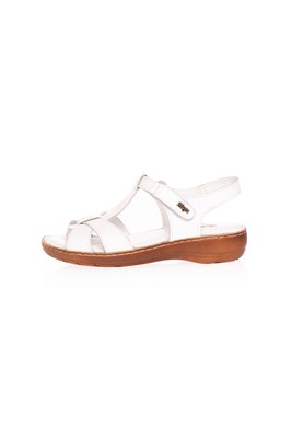  Muya Beyaz 3,5 Cm Hakiki Deri Comfort Kadın Sandalet