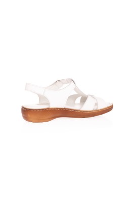  Muya Beyaz 3,5 Cm Hakiki Deri Comfort Kadın Sandalet