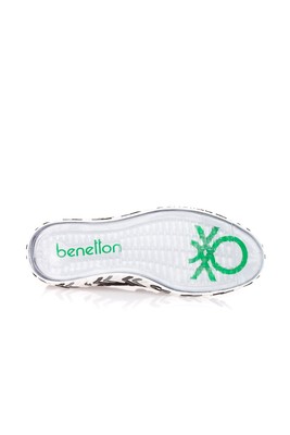  Benetton Siyah 2 Cm Keten Kadın Spor Ayakkabı