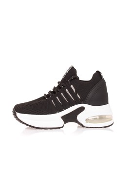  Kent Shop Siyah 8 Cm Dolgu Taban Kadın Spor Ayakkabı