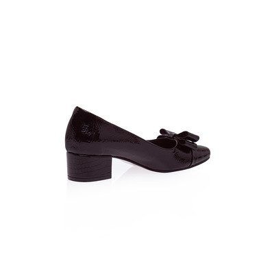  Kent Shop Siyah Kroko 4 Cm Kadın Topuklu Ayakkabı