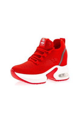  Guja Kırmızı 7.5 Cm Gizli Dolgu Yüksek Air Taban Kadın Spor Ayakkabı