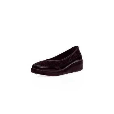  Kent Shop Siyah Rugan Taşlı Kadın Günlük Ayakkabı