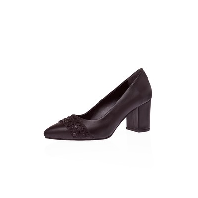  Kent Shop Siyah 6 Cm Taşlı Kadın Topuklu Ayakkabı