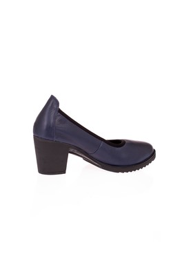  Kent Shop Lacivert 7 Cm Deri Kadın Comfort Ayakkabı