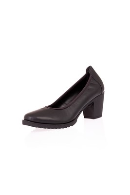  Kent Shop Siyah 7 Cm Deri Kadın Comfort Ayakkabı
