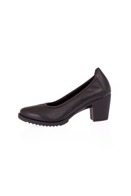  Kent Shop Siyah 7 Cm Deri Kadın Comfort Ayakkabı