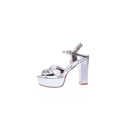  Kent Shop Gümüş Yılan 12 Cm Platform Kadın Abiye Ayakkabı
