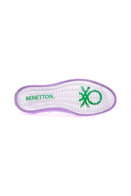  Benetton Beyaz Lila 2 Cm Keten Kadın Spor Ayakkabı