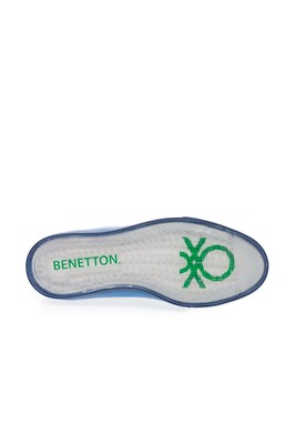  Benetton Mavi 2 Cm Keten Kadın Spor Ayakkabı