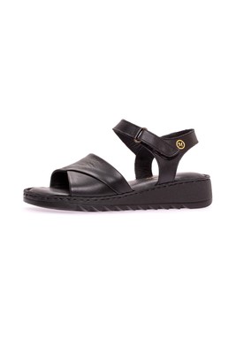  Kent Shop Siyah 3,5 Cm Hakiki Deri Comfort Kadın Sandalet