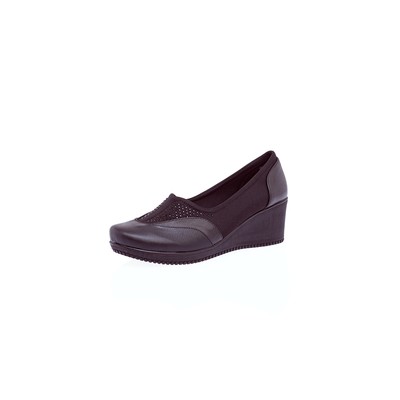  Kent Shop Siyah 6 Cm Taşlı Kadın Comfort Ayakkabı