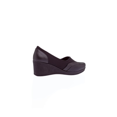  Kent Shop Siyah 6 Cm Taşlı Kadın Comfort Ayakkabı